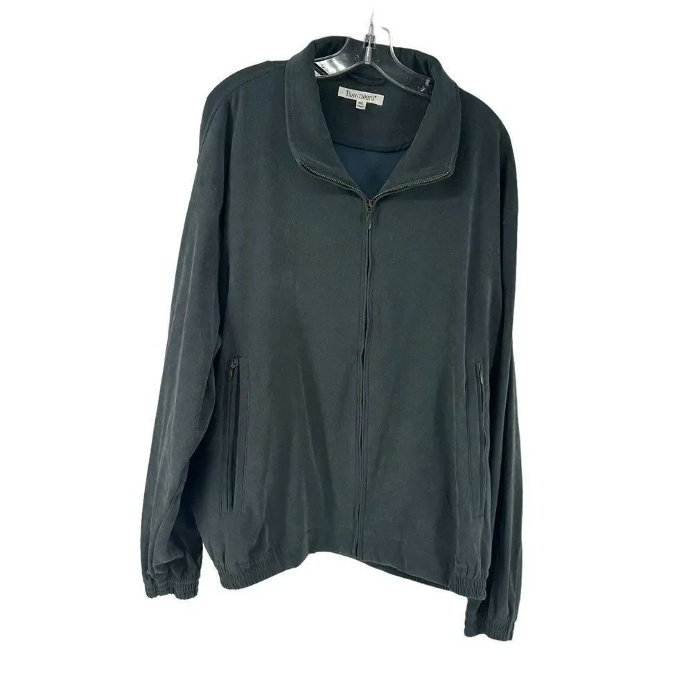 TravelSmith Bomber Jacket Womens Size XXL Gray Full Zip Classic Multi Pockets